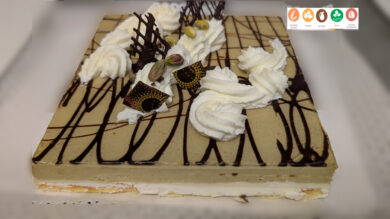 Tarta pistacho y chocolate blanco